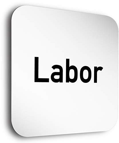 Türschilder24 Aluminium- Türschilder der Extraklasse! • Labor • In der Größe 150 x 150 mm • Besonderheit: unsichtbare 5mm Abstandhalter verleihen dem Türschild einen exklusiven schwebe Effekt