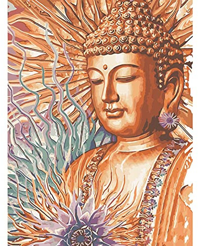 WACYDSD Malen Nach Zahlen Golden Buddha DIY Einzigartiges Geschenk Handgemaltes Ölgemälde Für Hauptwanddekor-Kunstwerke Rahmenlos