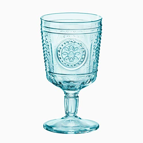 Bormioli Romantic Blue Candy Lot de 6 verres à pied en verre vintage 32 cl
