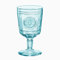 Bormioli Romantic Blue Candy Lot de 6 verres à pied en verre vintage 32 cl