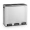 KLARSTEIN Grandmaster Trash Cubo de la Basura con pedal - 54 L con tres compartimentos 3 x 18 L, Reciclaje, Material: polipropileno/acero inoxidable, Asa, Acero cepillado negro