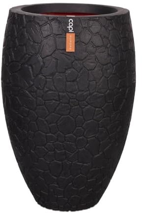 Capi Europe - Gefäß elegant Deluxe Clay NL - 51x72 - Schwarz - Blumentopf für den Innen- und Außeneinsatz - Übertopf - Pflanztopf - Pflanzgefäß - Kunststoff - KBLC1138