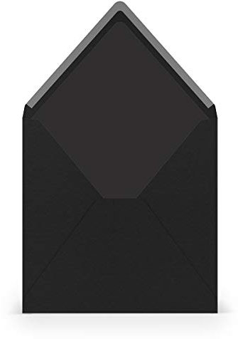 PAPERADO 300 Briefumschläge quadratisch Schwarz gerippt - 100 g/m² Kuvert Ohne Fenster 16,4 x 16,4 cm - Hochzeits Umschläge mit Nassklebung spitzer Klappe