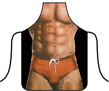 1 PCS Funny Novelty Sexy Apron, Muscle Man Apron Adjustable Kitchen Cooking Apron Funny Kitchen Apron Party Aprons Waterproof Bbq Aprons Personalised Apron Gifts for Men Women