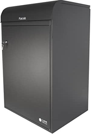 iLoveParcels Large Wall Mounted Parcel Box. Outdoor Garden Storage Lock Box With Key Lock. Waterproof Lockable Safe Secure Delivery Box For Wall Gate Or Fence In Black (51.2x43x81.1cm)