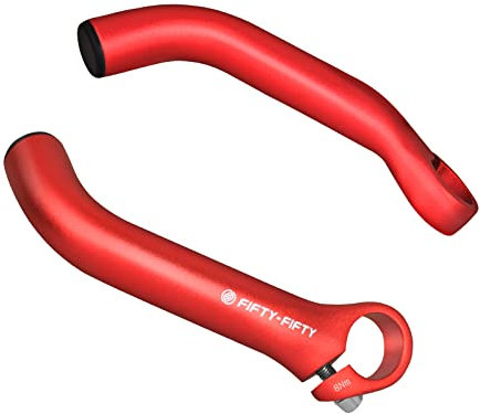 FIFTY-FIFTY Fahrrad Lenkerenden, Bar Ends Fahrrad, Aluminiumlegierung Lenkerhörnchen MTB (Rot)