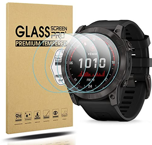 Diruite 4-Stück Displayschutz für Garmin Fenix 7X 51mm Schutzfolie,HD Glas Displayschutzfolie für Garmin Fenix 7X /7X Solar/Sapphire Solar [Keine-Blasenfrei] [Anti-Kratzen][Anti-Öl][2.5D 9H Härte]