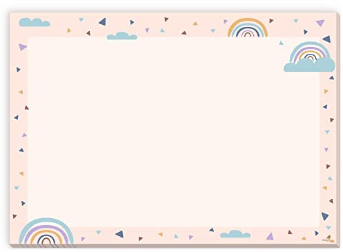 Regenbogen Schreibtischunterlage aus Papier | DIN A3 Malblock | 25 Blatt