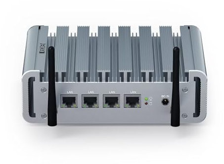 VENOEN Firewall Mini PC Celeron J4125, Lüfterloser PC 2.5Gbe 4 LAN, Micro Firewall Appliance, 8GB DDR4 RAM 256GB SSD, HD, VGA, USB3.0, WiFi, SIM-Steckplatz, Server/Router PC, Firewall Software