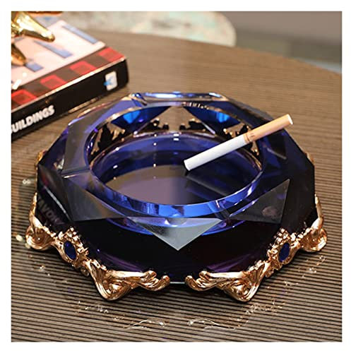 HUHAORAN2021 Ashtray Ashtray Large Glass Ashtray Transparent Crystal Ashtray Outdoor Glass Ashtray Easy to Clean Ash Tray (Color : A)