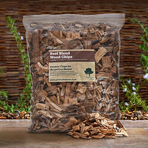 Smoking/Smoker Wood Chips Jumbo 4.5 Litre Bag – (24 Great Flavours 100% Natural Nothing Added) Smoking Food in a Smoker/BBQ - Many from our own Woodland (Beef Chip Blend)