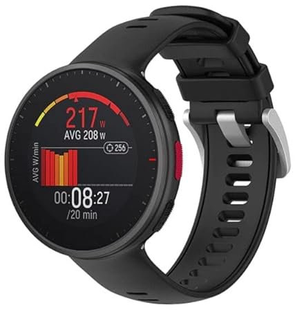 Strap-it Silikonarmband Schwarz - Passend für Polar Vantage V2 - Armband für Smartwatch - Ersatzarmband