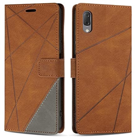 SONWO Case for Sony Xperia L3, Premium PU Leather Flip Wallet Case Magnetic Closure Cover Case Card Slots kickstand Phone Case for Sony Xperia L3, Brown