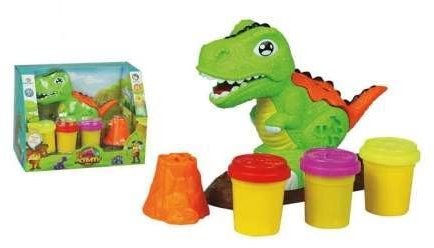 JUGATOYS 8436585223015 Plastilina Con Dinosaurio, 3 botes y moldes 25x19x15cm Nicht anwendbar Ton und Knetmasse, bunt