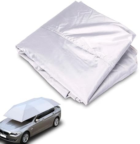 Parasole Pieghevole per Auto, Copertura per Parasole per Auto Copertura per Ombrellone per Auto a Prova Di Sole Anti UV Piegata per Esterni per Minivan Camion(D'argento)