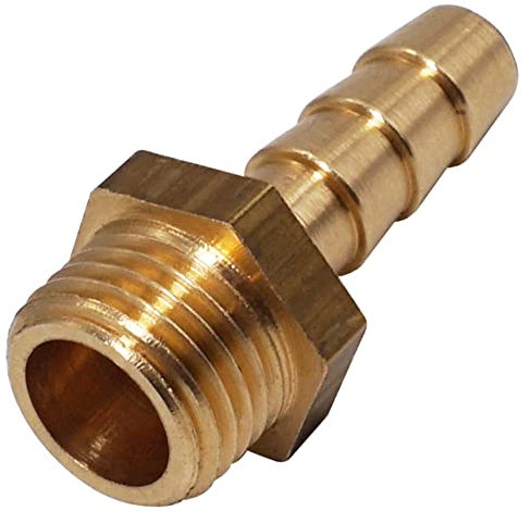 SKIR'CO (1 Stück) Außengewinde Widerhaken Messing Fitting 1/4 Zoll x 8 mm, Schlauch Widerhaken Adapter, Schlauchschwanz Anschluss, BSP Gewinde