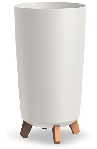 Blumentopf Blumenkübel mit Füßen Pflanzkübel Gracia Slim Rund Übertopf Matt Pflanztopf (Höhe 44,5cm, Weiß)