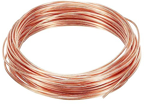 PATIKIL 32.8 Feet Solid Bare Copper Wire, 17 Gauge 99.9% Pure Copper Wire 1.5mm Soft Beading Wire Metal Plant Stem Ties for Jewelry Craft (10m)