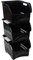 Waikhomes 3 Pack Plastic Stacking Storage Basket, Stackable Storage Bin, Black