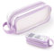 X SIM FITNESSX durchsichtig Federmäppchen Mäppchen Teenager Federtaschen Groß Etui Schule Big Pencil Case Büro Federtasche Erwachsene Transparent (Lila)