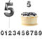 Geburtstag Nummer Kerzen, Schwarze 3D Geburtstagskerzen mit Zahlen 5 cm Kerzen Zahlen Geburtstag für Torte, Tortendeko Geburtstag mit Kerzen für Geburtstag Jahrestag Partys, Nummer 5