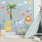 Amimagen Wandtattoo Dschungel Tier Babys Wandaufkleber – Affen Elefanten Giraffen Löwen Wandsticker – Kinderzimmer Mädchen Jungen Zimmer Kindertagesstätte Spielzimmer Klassenzimmer Wanddeko