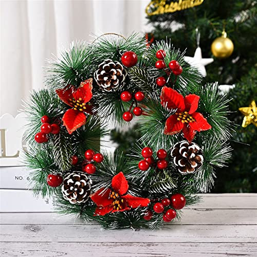 Künstlicher Weihnachtskranz eleganter roter Weihnachtskranz Champagner Gold Weihnachtskranz Fenster Tür Wand Ornament Dekorationen Zuhause Halloween Ornamente (Farbe: 14)