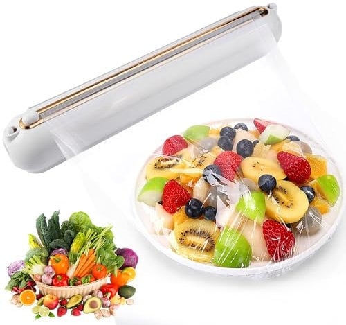 Distributeur Film Etirable Alimentaire,Distributeur Film Alimentaire Magnétique,38x7x7cm Ventouse Distributeur Film Alimentaire avec Coupe-Glissière,Derouleur Film Alimentaire,pour Cuisine à Domicile