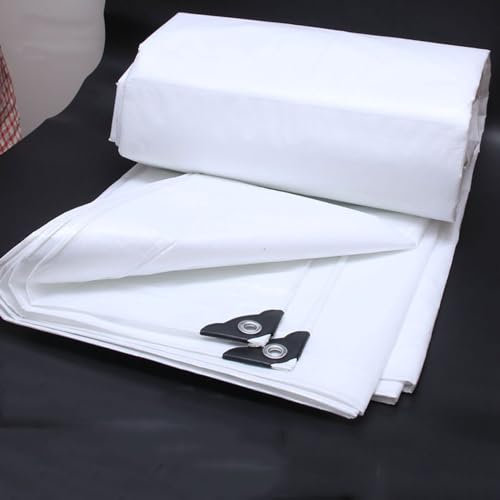 RUANLOV Lona Blanca del PE 4X7m, Funda Protectora De Lona, Resistente Al Desgaste, Proteccion Solar, Carpas con Dosel, Botes, VehíCulos Recreativos O Cubiertas para Piscinas