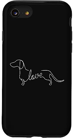Dackel Chiweenie Wiener Hund Liebe Kunst Skizze Geschenk Hülle für iPhone SE (2020) / 7 / 8