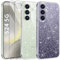 AROYI 3 in 1 Klar Glitzer Handyhülle Samsung Galaxy S25 / S24 5G Hülle Glitzer mit 2 Stück Schutzfolie, Hülle Samsung S24 / S25 5G Transparent Weiche TPU Silikon Case [Anti-Yellowing]
