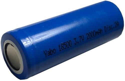 Batteria Ricaricabile a Litio 18500 Yabo HQ 3.7V 2Ah 2000mhA Flat Pole - dimensioni:18mmx50mm