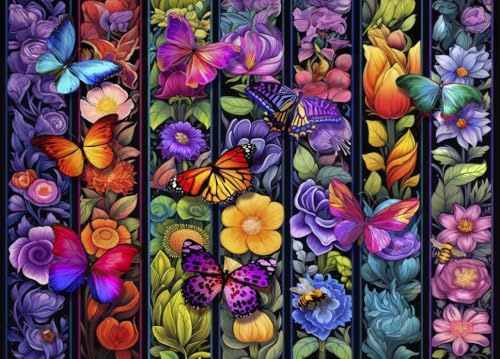 Puzzle 1500 Teile - Flowers and Flyers