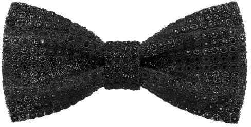 HOULIFE Strass-Fliegen für Herren Diamant-Fliege vorgebunden Pailletten-Fliege verstellbare Kristallfliegen für Hochzeit Party Bankett, Schwarz