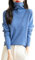 Chanyarn Maglione da Donna in 100% Lana Merino Leggero Collo Alto Lavorato a Maglia Senza Cuciture a Maniche Lunghe Tops (Star Blue,L)