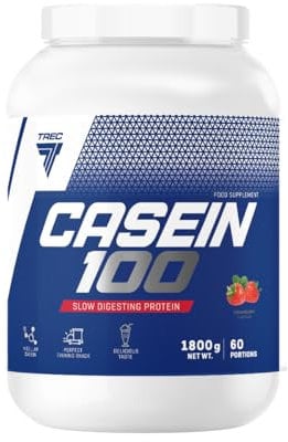 Trec Nutrition 100% Micellar Casein Protein Powder Strawberry 1800g – Slow-Release, Anti-Catabolic, Perfect for Muscle Growth & Recovery
