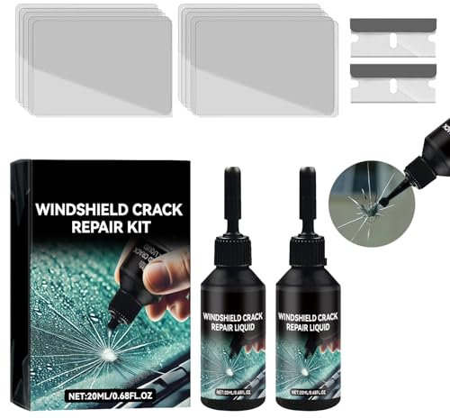 FunnAura 2PCS Nano Glass Repair Fluid, Cracked Mirror Repair Kit for Windscreen Crack Scratch