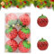 PLUSHCEWT 6pcs Weihnachtskugeln Dekoration 8cm Große Dekorative Hängende Kugel Kunststoff Weihnachtsbaum Anhänger Erdbeere Rot Weihnachten Kugeln Dekoration Festliche Und Langlebige Party Zubehör