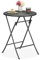 Relaxdays Gartentisch Rattan-Optik, rund, HxD: 75 x 60 cm, Balkontisch, Kunststoff & Metall, Outdoor Tisch, grau