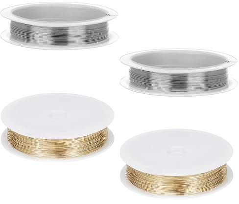 4 Rolls Jewellery Wire, Wire for Jewellery Making(0.4MM), Silver Wire For Jewellery Making For Jewelry Making, Craft Tarnish Resistant Beading Wire For Bailing Wire Sculpting Wire Jewelry Making Wire