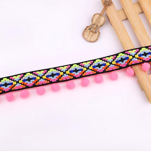 5.6 Meter Quaste Trim Band Pompon Borte Fringe Pompoms Bunt Fransen Quasten Trim Fransen Spitzenborte Pomponborte Pom Bommelborte Pom Poms Balls Fransenbesatz FüR Heimwerker NäH ZubehöR Dekoration (I)