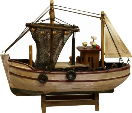 Generisch Deko Kutter im Antik Look Fischkutter 17 x 20 x 6 cm Maritime Deko Boot Schiff