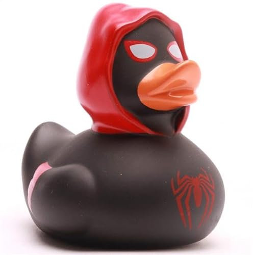 Duckshop I Superhelden Badeenten I Quietscheente I Quietscheentchen - Verschiedene Varianten (Badeente Black Spidy- rot)