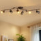 LVWIT LED Deckenstrahler 6 Flammig Schwarz Deckenleuchte Schwenkbar GU10 Deckenlampe Spot 6 Flammig Modern Strahler Deckenspot für Küche, Wohnzimmer, Schlafzimmer(Ohne Glühbirnen)