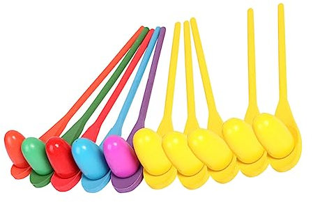 SUPVOX Sensory 10 Sets of Wooden Spoon Race Game Balance Stick Toy for Boys and Girls Toddlers Sportsmanship Training