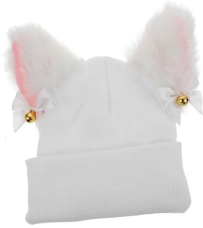 FOYTOKI Snow Sports Helmet Cover Elastic Ski Helmet Cover Protective Cartoon White Cat Design Fits 55-62cm Adjustable Random Color