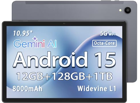 paitanry 11 Zoll Tablet Android 15, 6GB+6GB RAM, 128GB ROM, Unisoc T606 Octa-Core, 8000mAh, 13MP Kamera, 10.95 IPS HD Bildschirm, USB-C, Bluetooth 5.0, Tablet mit Dual-Lautsprecher