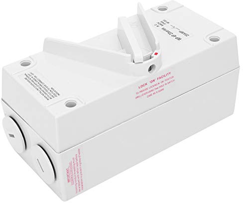 KIMISS Interrupteur d'isolation étanche – Interrupteur d'isolation Manuel triphasé, 4 étapes, Industriel, Extérieur, Résistant à la Poussière, aux Intempéries, avec Coque Ignifuge (CF-4P20A)