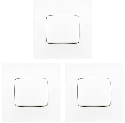 LEGRAND - Interrupteur Poussoir Neptune 6A - Commande d'Éclairage Monobloc - Prêt à Installer - Blanc (Lot de 3)