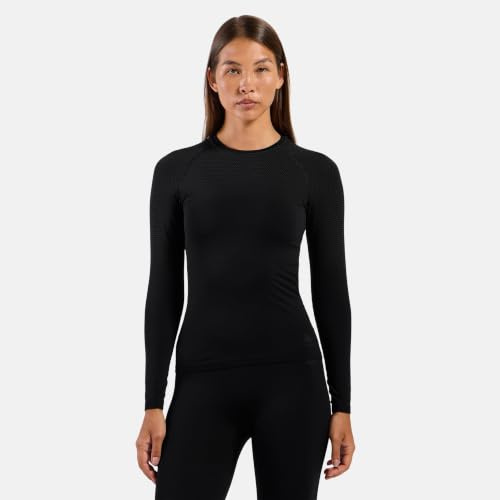 Odlo Funktionsunterwäsche Performance Light T-Shirt Langarm für Damen | Baselayer, Funktionsshirt, Rundhals Langarmshirt für Wandern, Outdoor & Sport, Taillierte Passform